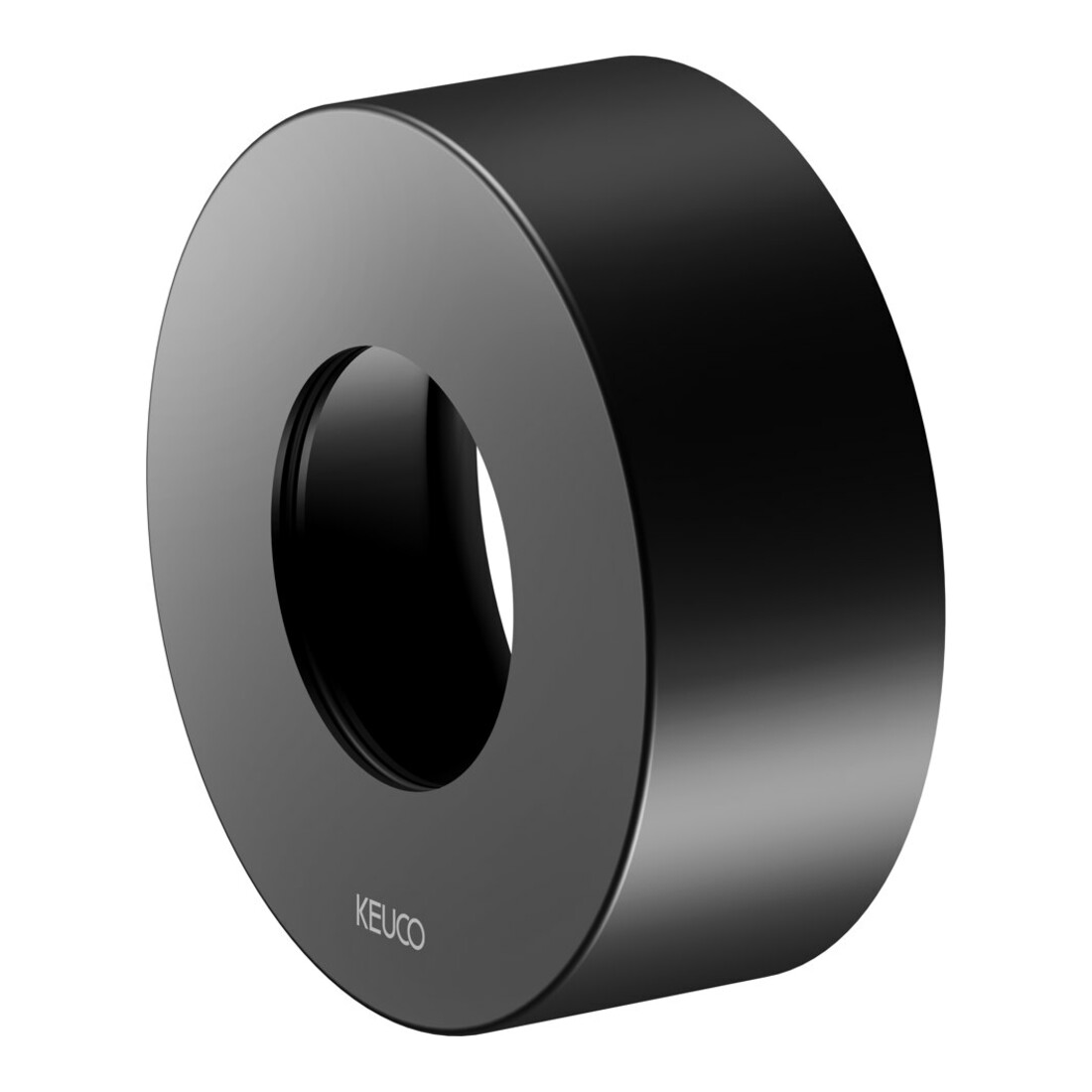 Keuco Rosace de rallonge IXMO noir mat, ronde, pour robinetterie thermostatique encastrée