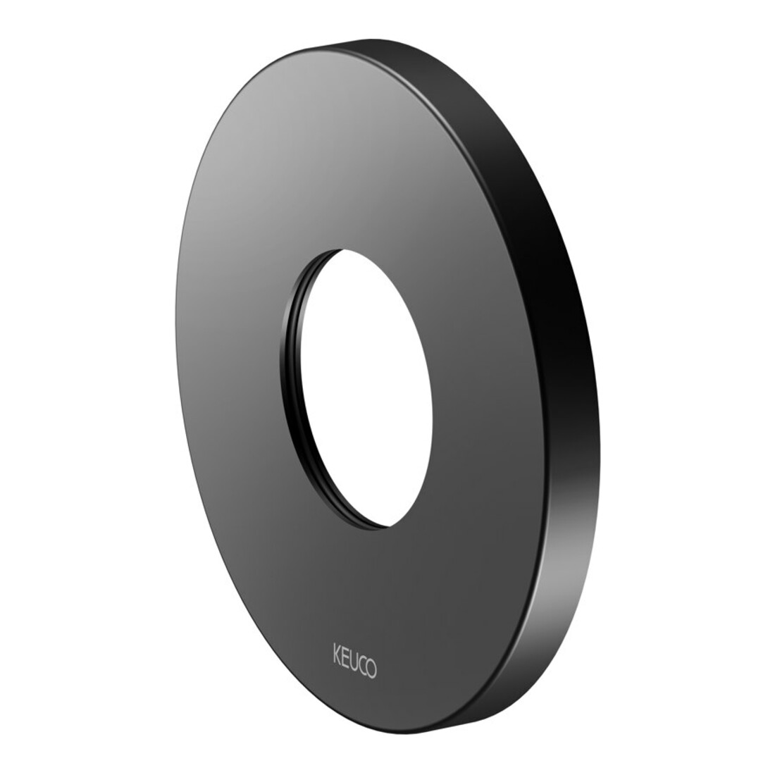 Keuco Rosace murale IXMO noire mate, rd, 105 mm, pour robinet thermostatique