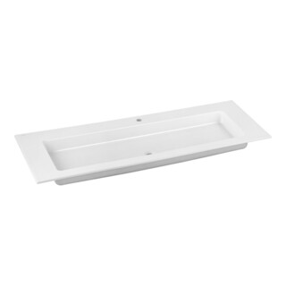 Keuco Royal 60 Lavabo céramique 140,5x53,8 cm, blanc, avec trop-plein Clou