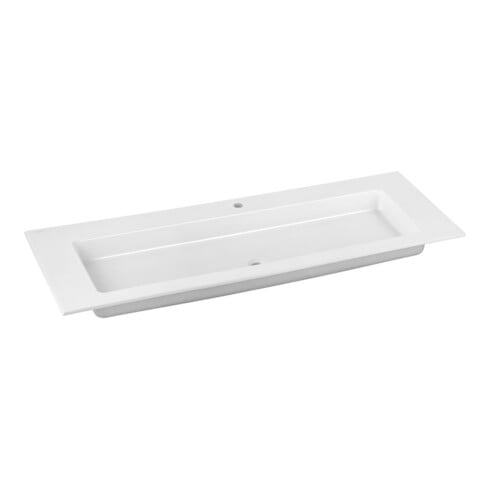 Keuco Royal 60 Lavabo céramique 140,5x53,8 cm, blanc, avec trop-plein Clou