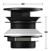 Keuco Schaftventil G 1 1/4, schwarz matt-2