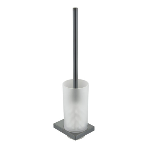 Keuco Set brosse WC Edition 11 mural, cristal satiné, chrome noir mat