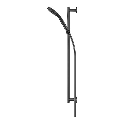 Keuco Set de douche IXMO noir mat, rosaces rondes, 3 types de jets