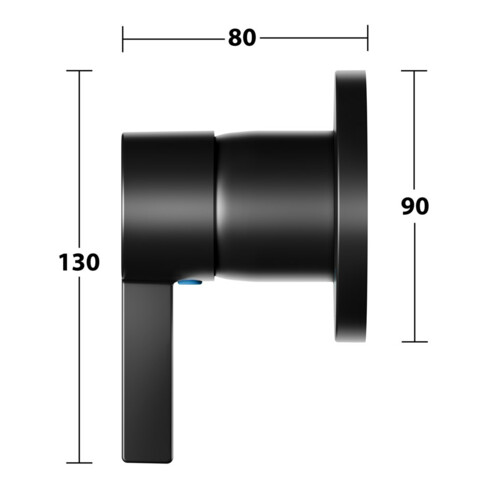 Keuco Set de montage IXMO Pure Mitigeur encastré monocommande, rond, noir mat