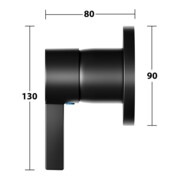 Keuco Set de montage IXMO Pure Mitigeur encastré monocommande, rond, noir mat-4