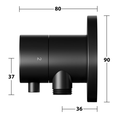 Keuco Set de montage IXMO UP-2-W-Ab/Um.v, support, G Comf., rond, noir mat