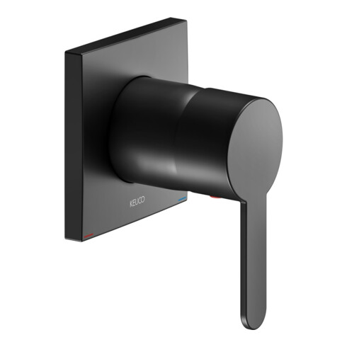 Keuco Set de montage prêt IXMO Flat Mitigeur monocommande encastré, carré, noir mat