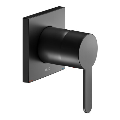 Keuco Set de montage prêt IXMO Flat Mitigeur monocommande encastré, carré, noir mat