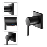 Keuco Set de montage prêt IXMO Flat Mitigeur monocommande encastré, carré, noir mat-4