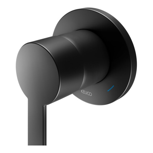 Keuco Set de montage prêt IXMO Flat Mitigeur monocommande encastré, rond, noir mat