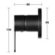 Keuco Set de montage prêt IXMO Flat Mitigeur monocommande encastré, rond, noir mat