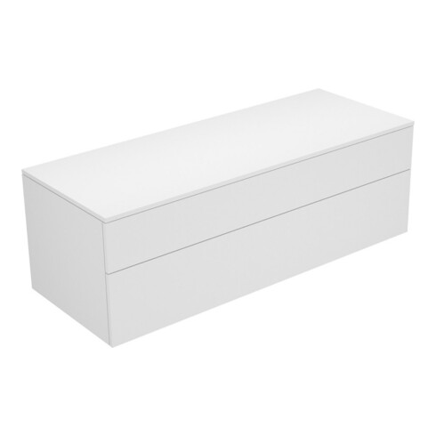 Keuco Sideboard Edition 400 140x47,2x53,5cm, 2 tiroirs, blanc brillant/blanc brillant