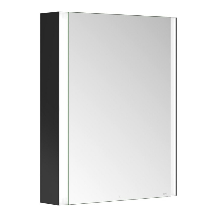 Keuco Somaris Armoire miroir 1 porte 65x73x13 cm, en applique, raccords, noir mat