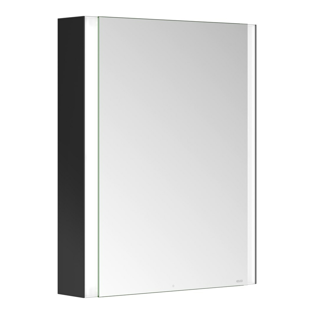 Keuco Spiegelschrank 1-türig Somaris 65x73x13cm, Vorbau, Anschl re, sw matt