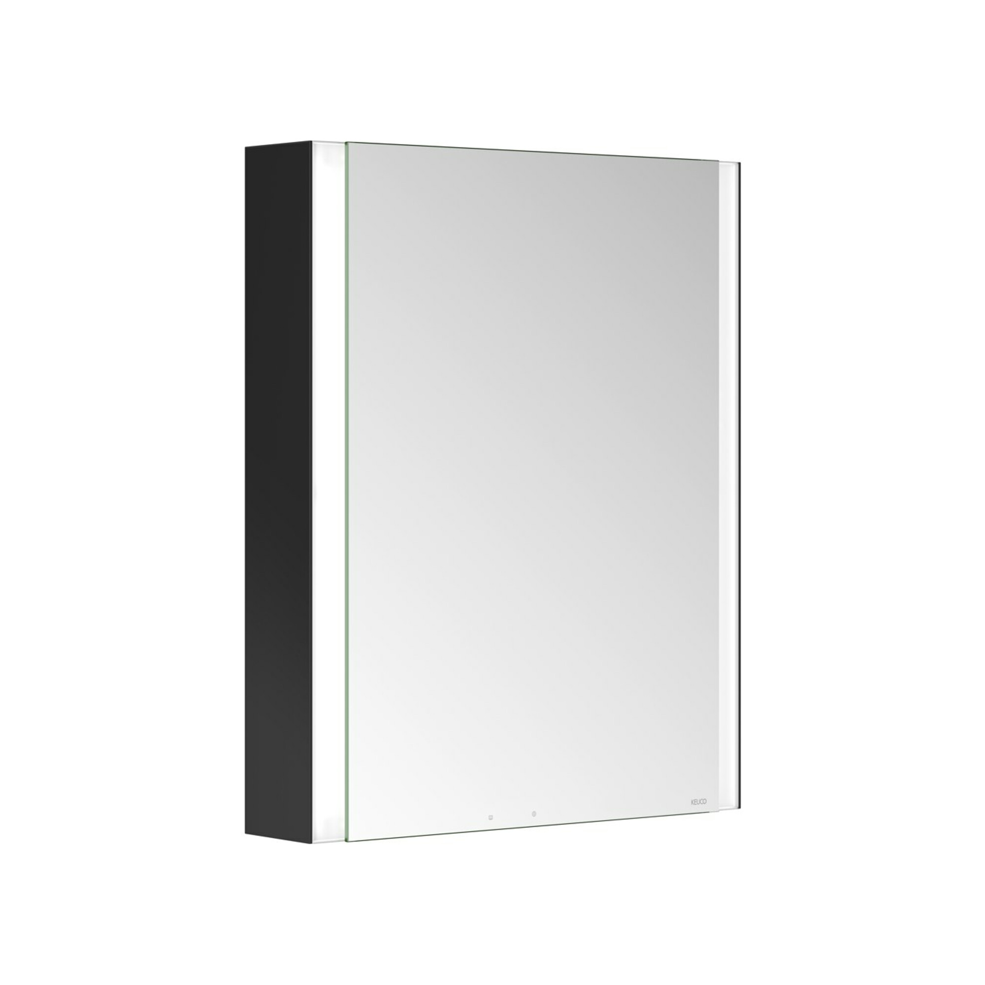 Keuco Spiegelschrank 1-türig Somaris 65x73x13cm, WV, Hz, Anschl li, sw ma