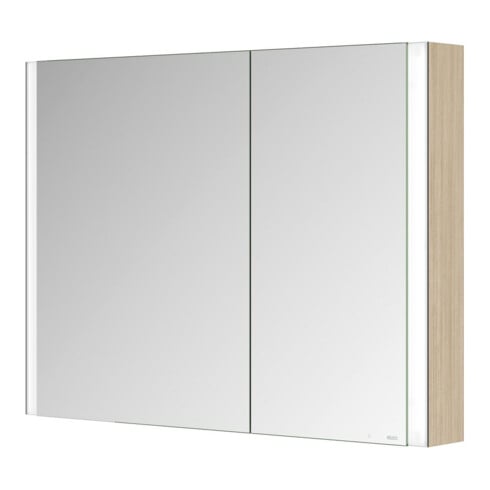 Keuco Spiegelschrank 2 portes Somaris 100x71x12,7 cm, décor œuf, en saillie, asymétrique