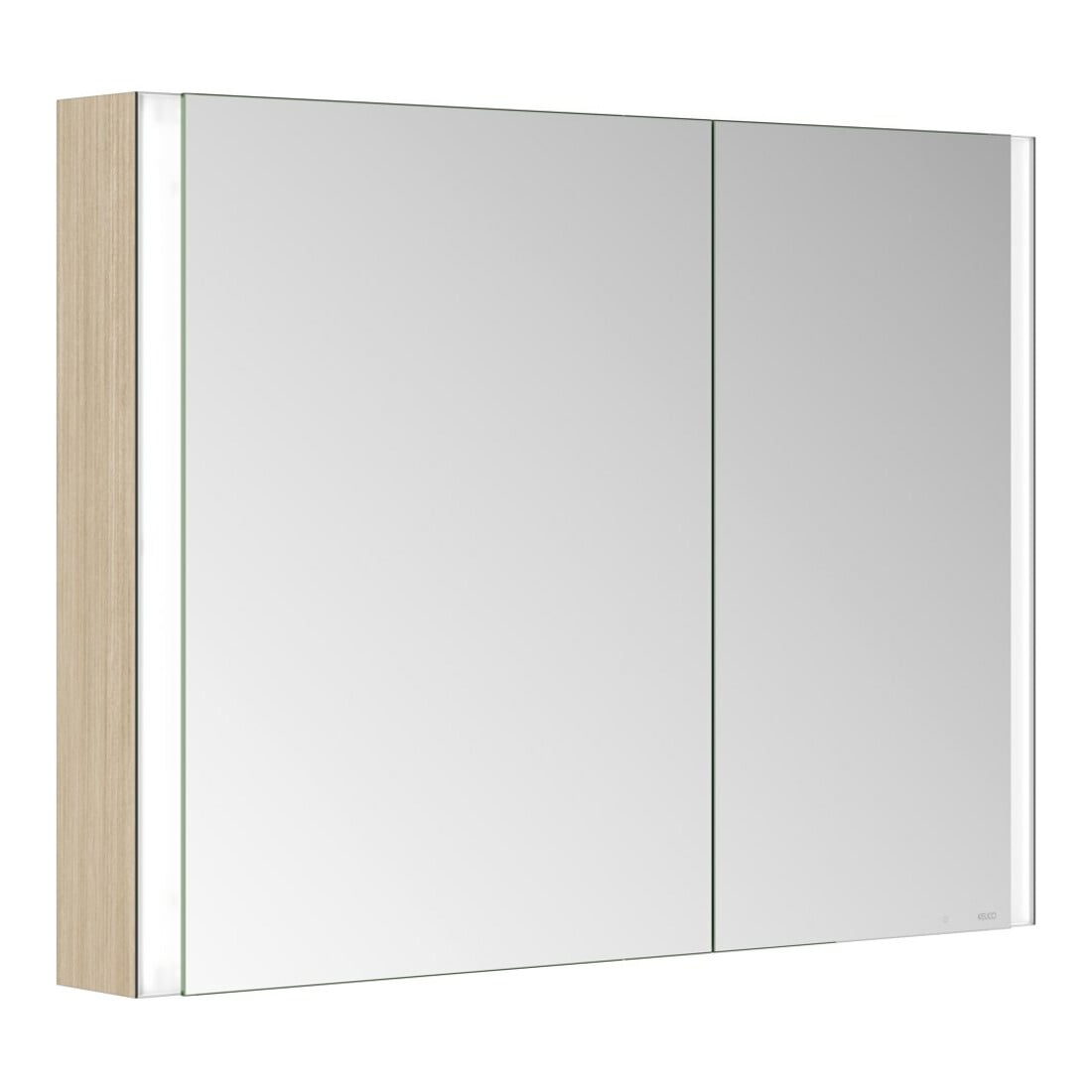 Keuco Spiegelschrank 2 portes Somaris 100x71x12,7 cm, décor œuf, en saillie, asymétrique
