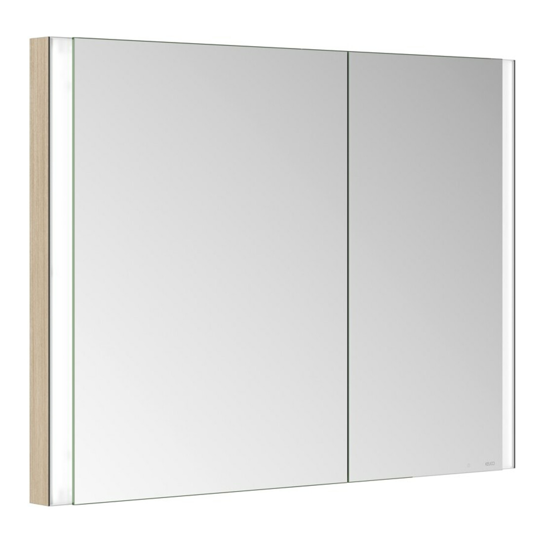 Keuco Spiegelschrank 2-türig Somaris 100x71x11,5cm, Ei he Dek., WE, asym.