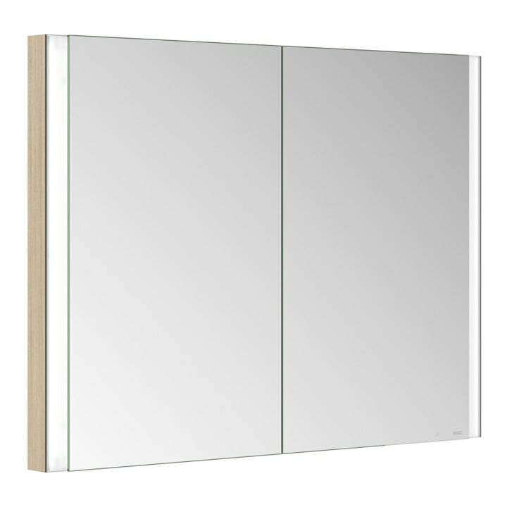 Keuco Spiegelschrank 2-türig Somaris 100x71x11,5cm, Ei hell Dekor, Wandeinbau