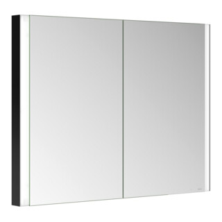 Keuco Spiegelschrank 2-türig Somaris 100x71x11,5cm, schwarz matt, Wandeinbau