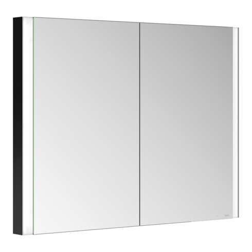 Keuco Spiegelschrank 2-türig Somaris 100x71x11,5cm, schwarz matt, Wandeinbau