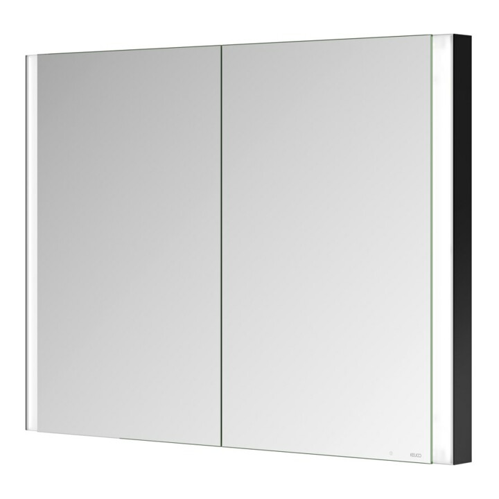 Keuco Spiegelschrank 2-türig Somaris 100x71x11,5cm, schwarz matt, Wandeinbau