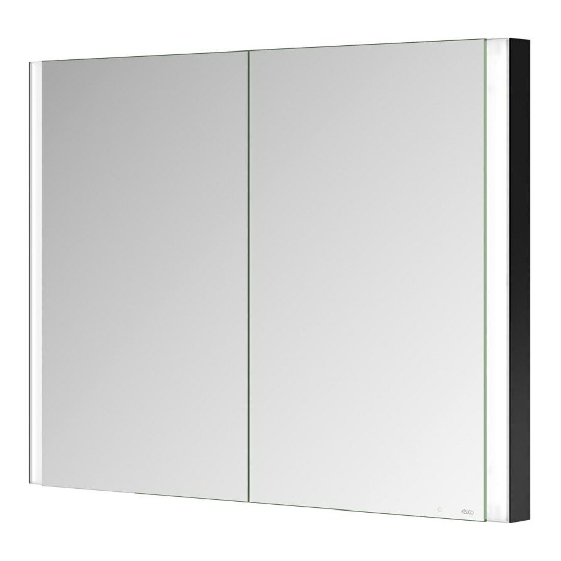 Keuco Spiegelschrank 2-türig Somaris 100x71x11,5cm, schwarz matt, Wandeinbau