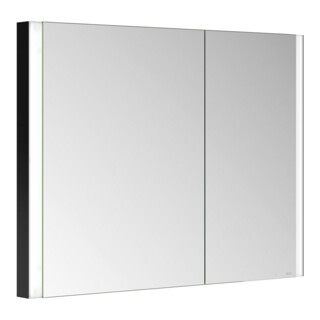 Keuco Spiegelschrank 2-türig Somaris 100x71x11,5cm, sw ma, WE, asymmetrisch