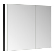 Keuco Spiegelschrank 2-türig Somaris 100x71x11,5cm, sw ma, WE, asymmetrisch