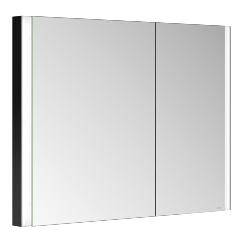 Keuco Spiegelschrank 2-türig Somaris 100x71x11,5cm, sw ma, WE, asymmetrisch