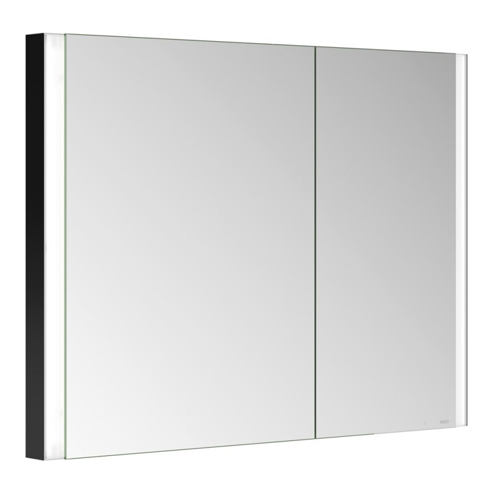 Keuco Spiegelschrank 2-türig Somaris 100x71x11,5cm, sw ma, WE, asymmetrisch