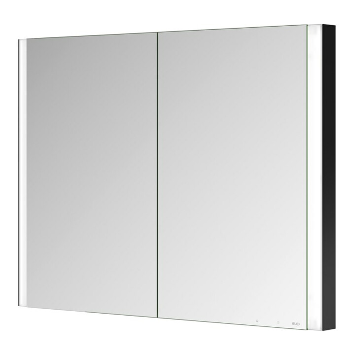 Keuco Spiegelschrank 2-türig Somaris 100x71x11,5cm, sw ma, WE, Spiegelheizung