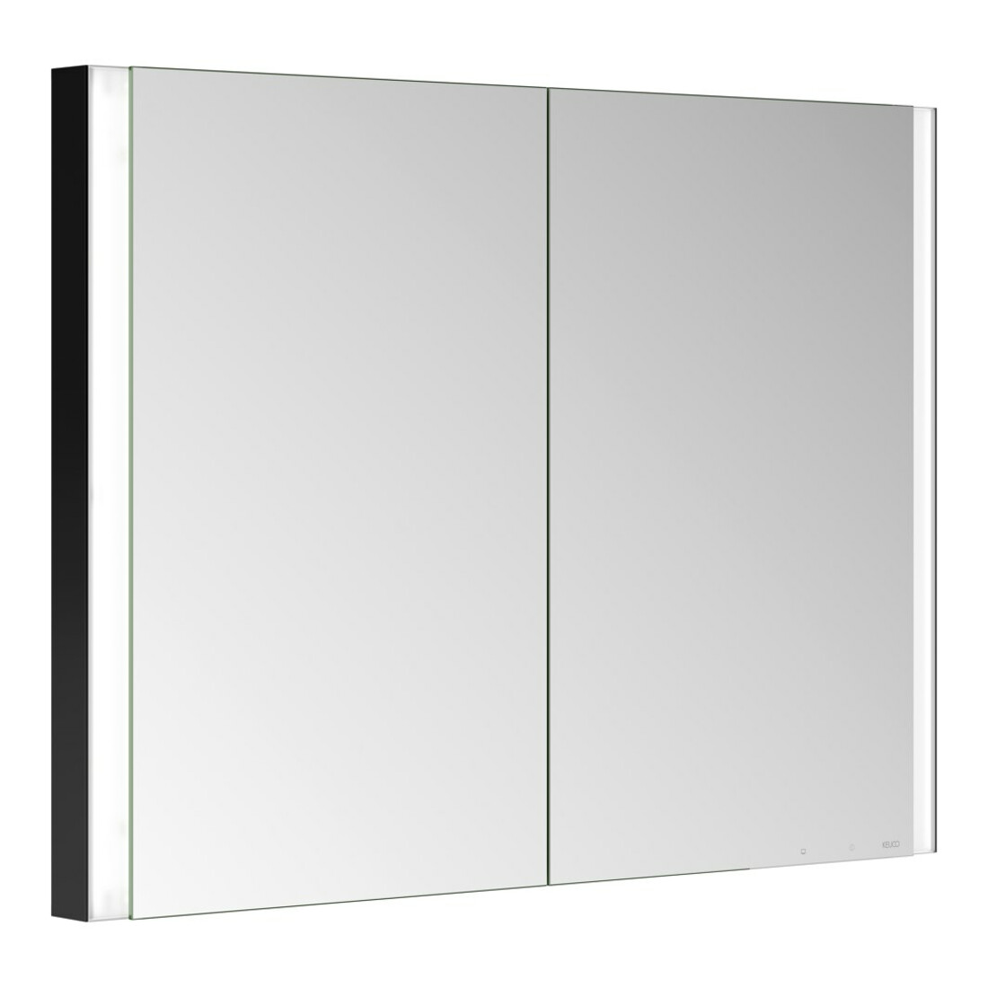 Keuco Spiegelschrank 2-türig Somaris 100x71x11,5cm, sw ma, WE, Spiegelheizung