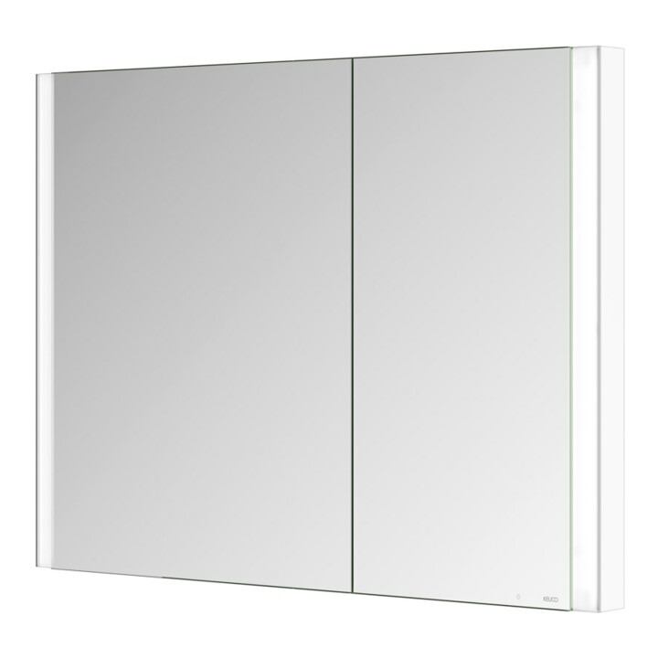 Keuco Spiegelschrank 2-türig Somaris 100x71x11,5cm, we. ma, WE, asymmetrisch