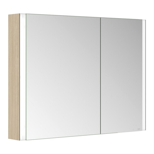 Keuco Spiegelschrank 2-türig Somaris 100x71x12,7cm, Ei he Dek., Vorbau, asym.