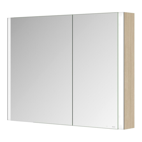 Keuco Spiegelschrank 2-türig Somaris 100x71x12,7cm, Ei he Dek., Vorbau, asym.