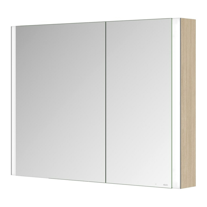 Keuco Spiegelschrank 2-türig Somaris 100x71x12,7cm, Ei he Dek., Vorbau, asym.
