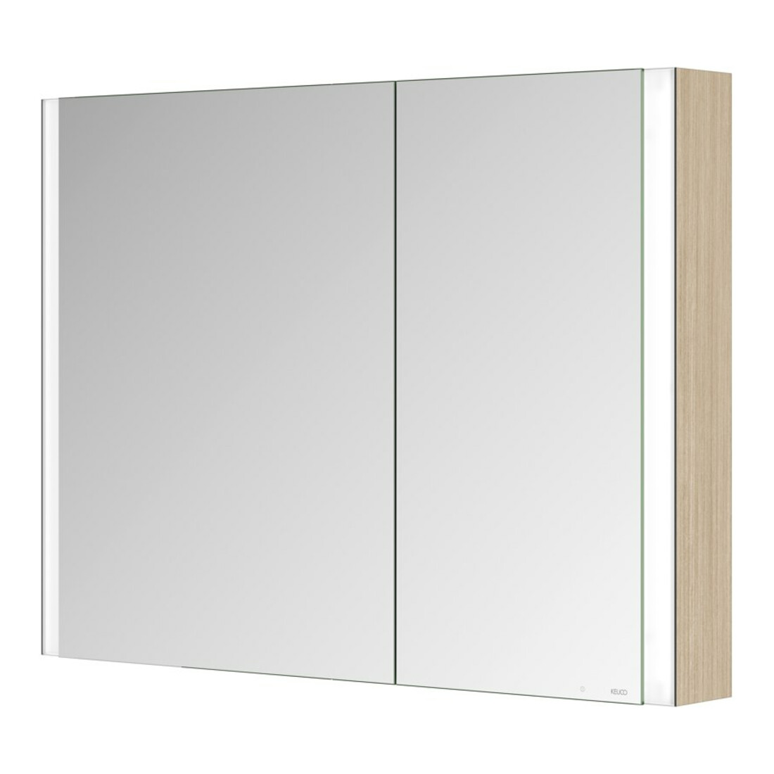Keuco Spiegelschrank 2-türig Somaris 100x71x12,7cm, Ei he Dek., Vorbau, asym.