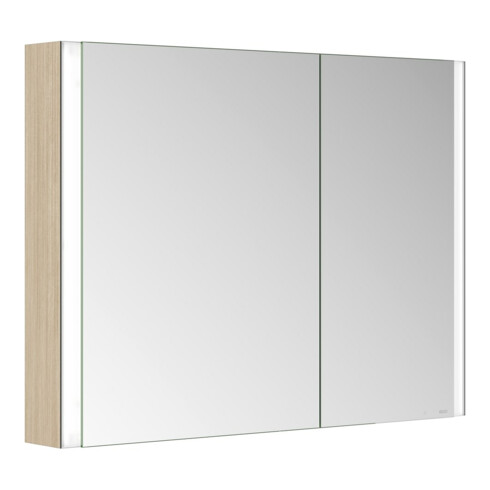Keuco Spiegelschrank 2-türig Somaris 100x71x12,7cm, Ei he Dek., Vorbau, asym.