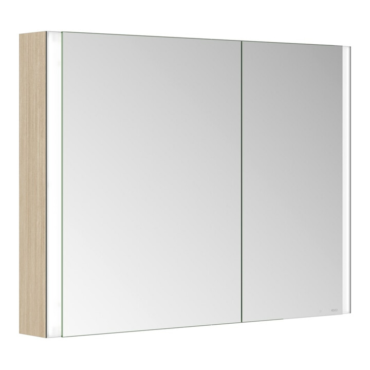 Keuco Spiegelschrank 2-türig Somaris 100x71x12,7cm, Ei he Dek., Vorbau, asym.