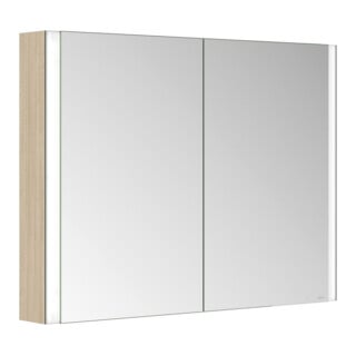Keuco Spiegelschrank 2-türig Somaris 100x71x12,7cm, Ei hell Dekor, Wandvorbau
