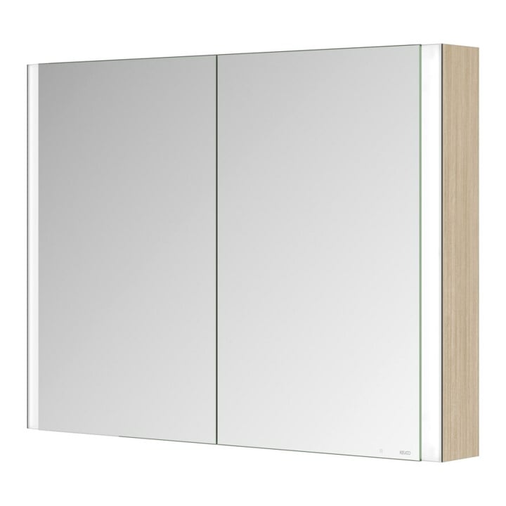 Keuco Spiegelschrank 2-türig Somaris 100x71x12,7cm, Ei hell Dekor, Wandvorbau
