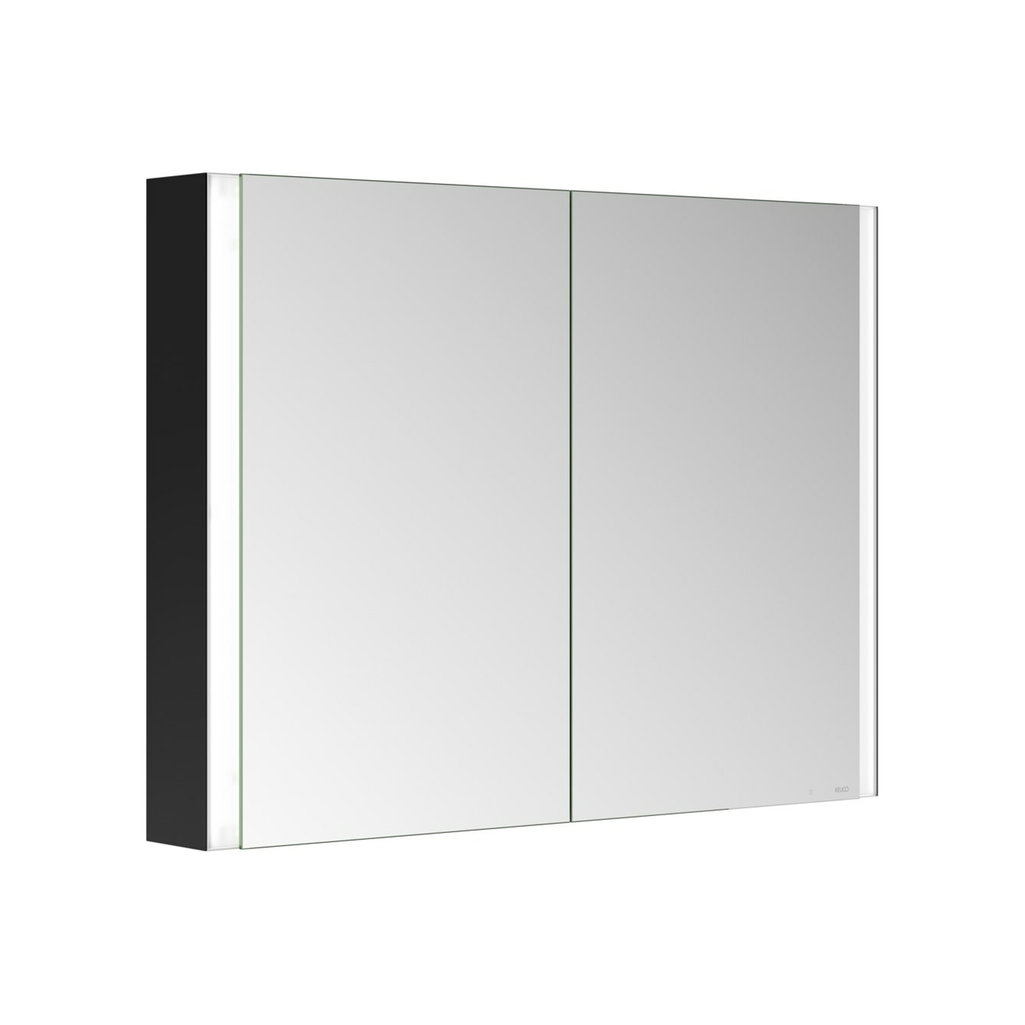 Keuco Spiegelschrank 2-türig Somaris 100x71x12,7cm, schwarz matt, Wandvorbau
