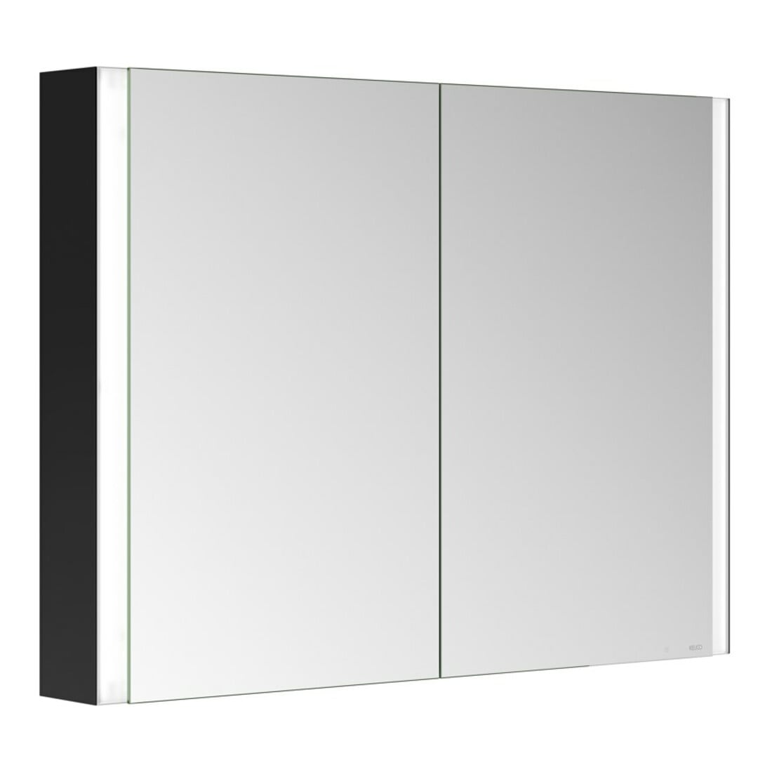 Keuco Spiegelschrank 2-türig Somaris 100x71x12,7cm, schwarz matt, Wandvorbau