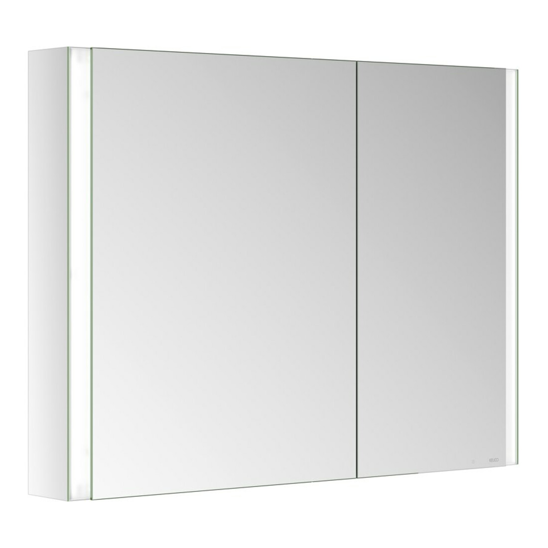 Keuco Spiegelschrank 2-türig Somaris 100x71x12,7cm, versp, Vorbau, asym.