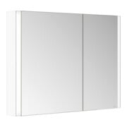 Keuco Spiegelschrank 2-türig Somaris 100x71x12,7cm, we. ma, Vorbau, asym.-5