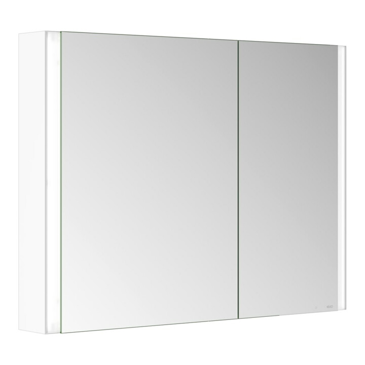 Keuco Spiegelschrank 2-türig Somaris 100x71x12,7cm, we. ma, Vorbau, asym.