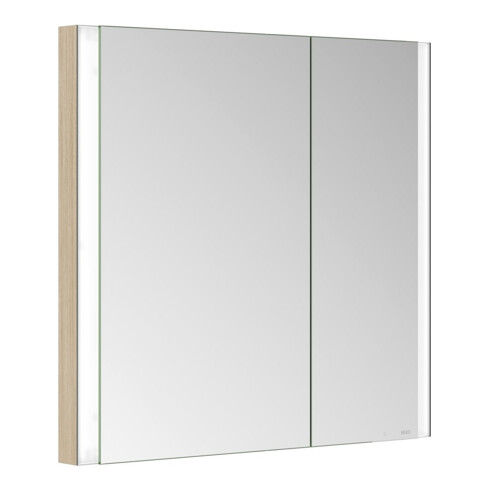 Keuco Spiegelschrank 2-türig Somaris 80x71x11,5cm, Ei he Dek., WE, asym.