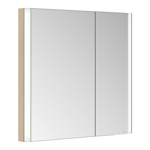 Keuco Spiegelschrank 2-türig Somaris 80x71x11,5cm, Ei he Dek., WE, asym.