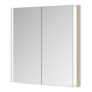 Keuco Spiegelschrank 2-türig Somaris 80x71x11,5cm, Ei hell Dekor, Wandeinbau